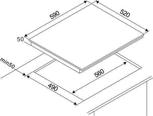 RESPEKTA 4 Plates Glass Ceramic Hob 60cm