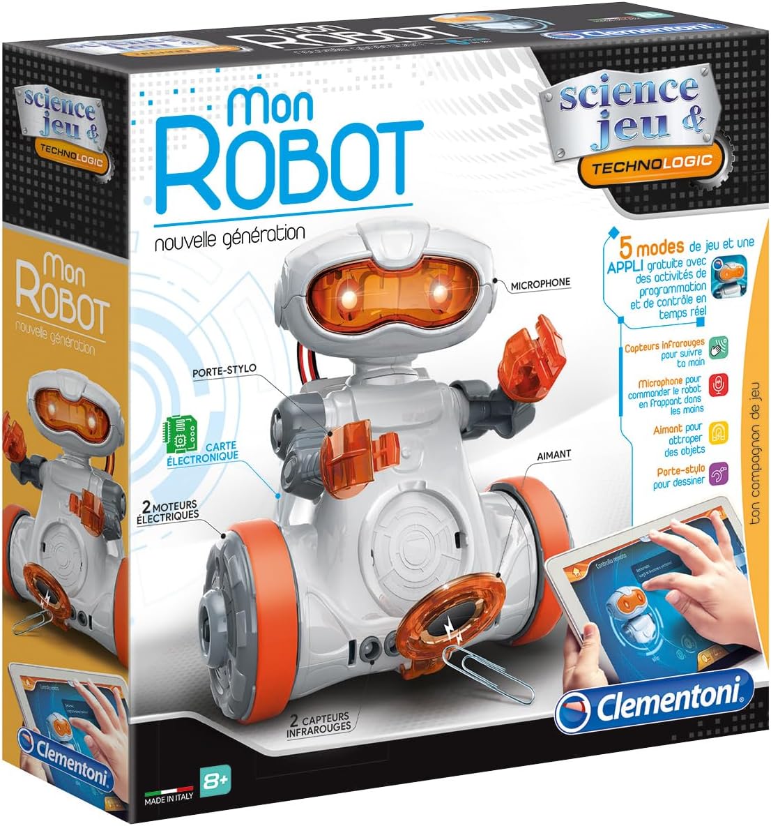 Clementoni-Mon Robot 2.0, 52434, Multi-Coloured