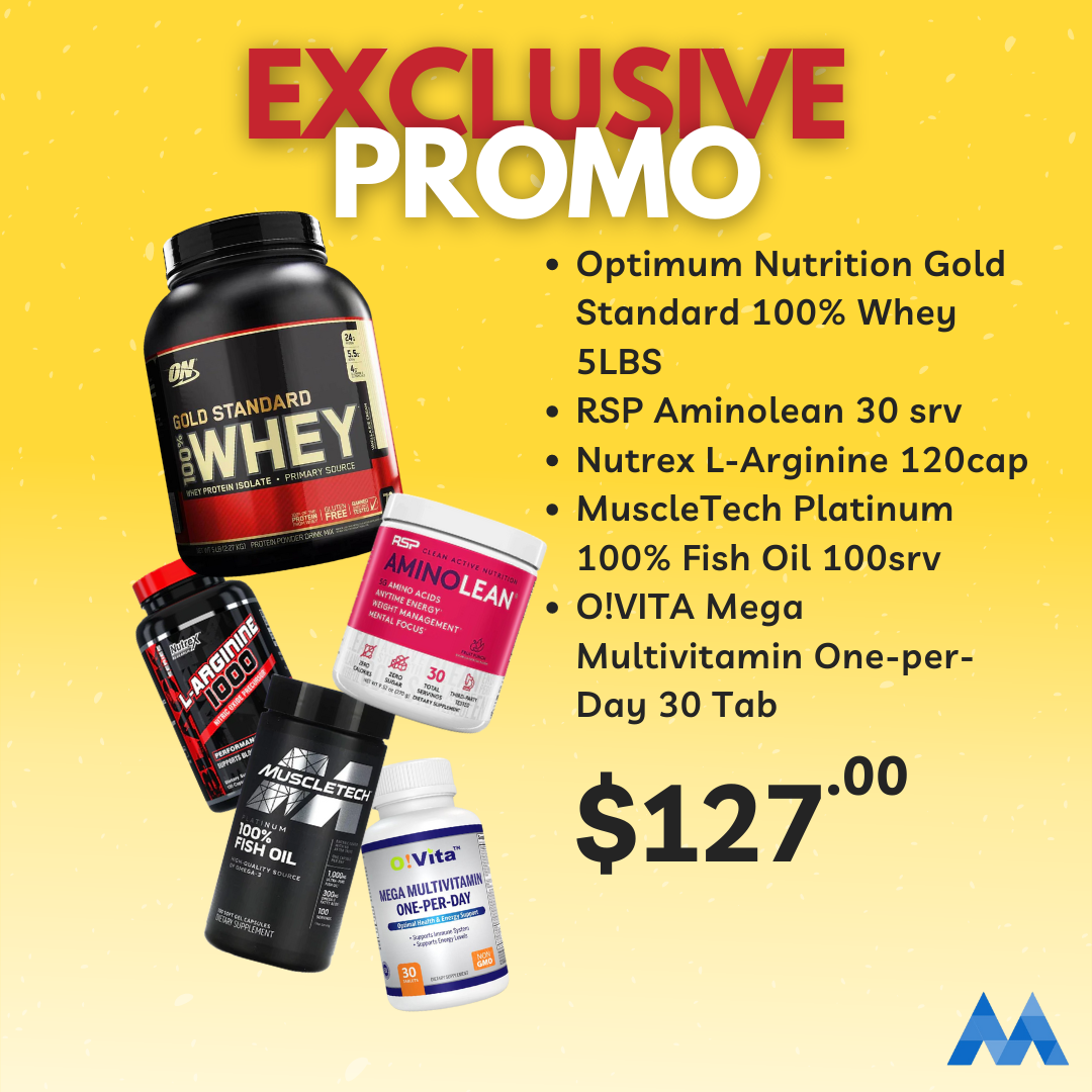 Whey Gold Standard + Amino Lean + Arginine + FishOil + Multivitamin