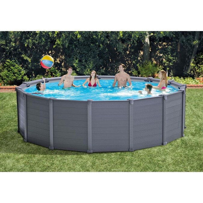 Intex Graphite Grey Panel pool - 478 x 124 cm - with sand filter pump and accessories