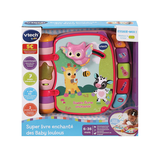 Vtech Super Livre Enchanté Des Baby Loulous pink