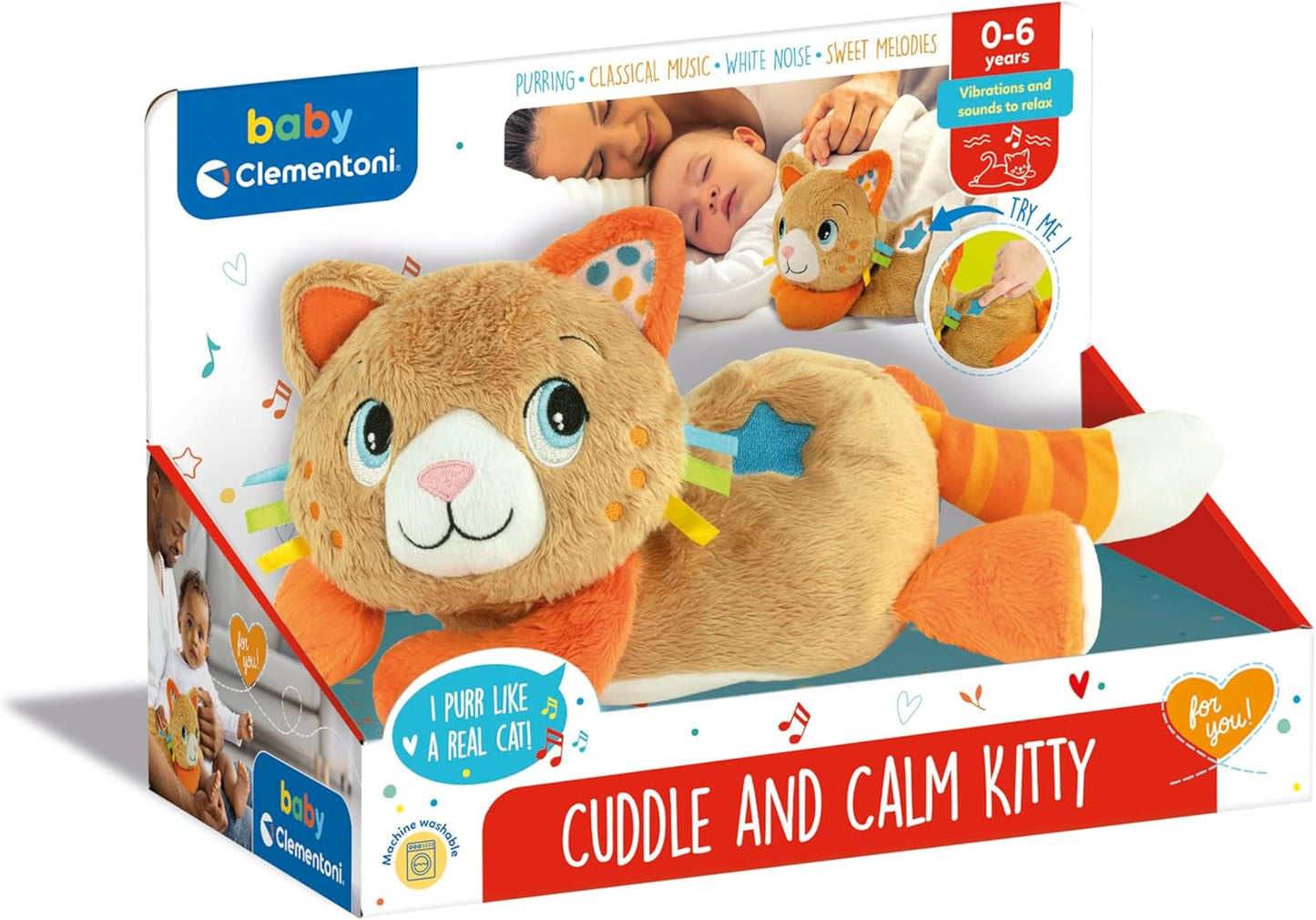 Clementoni Kitty Toddler, Plush, Lights, Sounds Purring, Learning Infant, Interactive Cat