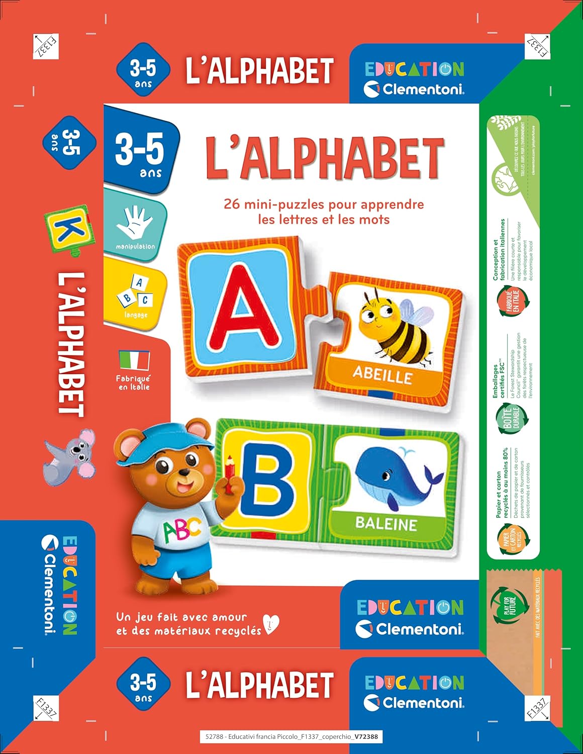 Clementoni The Alphabet | Contains 52 Cards | 3 Years