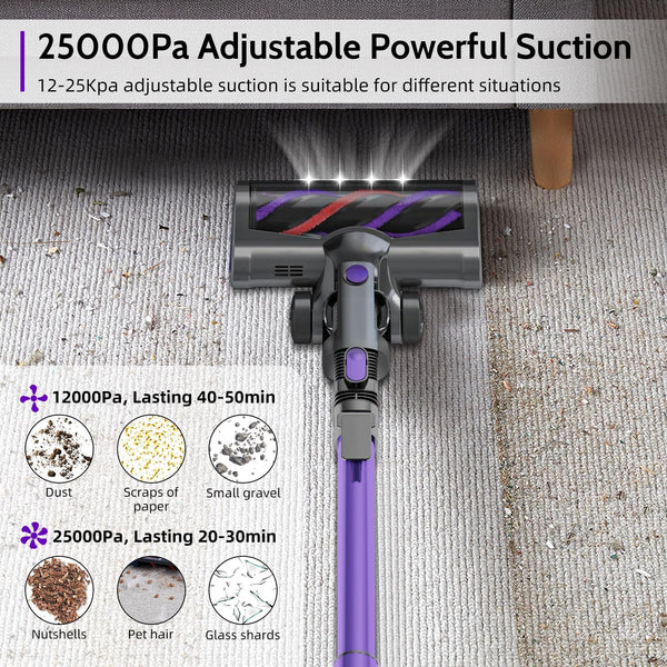 AUTHMIC Cordless Vacuum Cleaner For Pet Hair, Carpets & Hard Floors