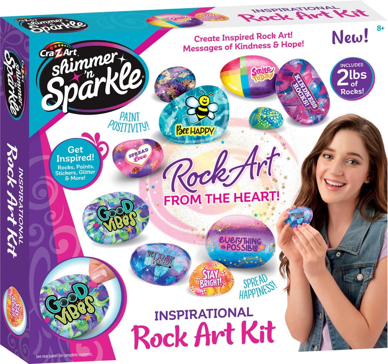 Cra-Z-Art Shimmer ‘n Sparkle Inspirational Rock Art Activity Kit for Kids