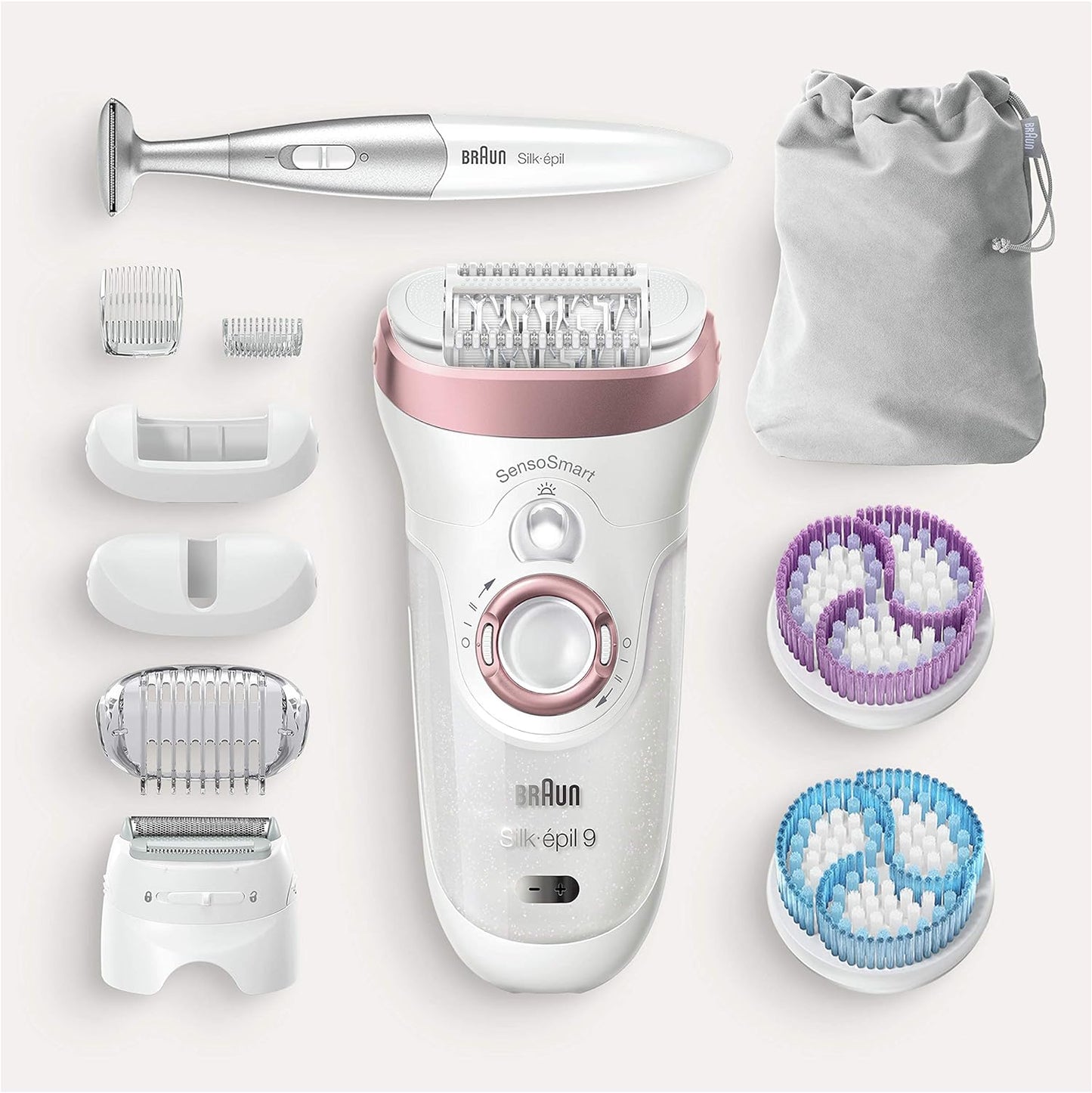 Braun Silk-épil 9 Skin Spa SensoSmart Wet & Dry Epilator with 13 Extras