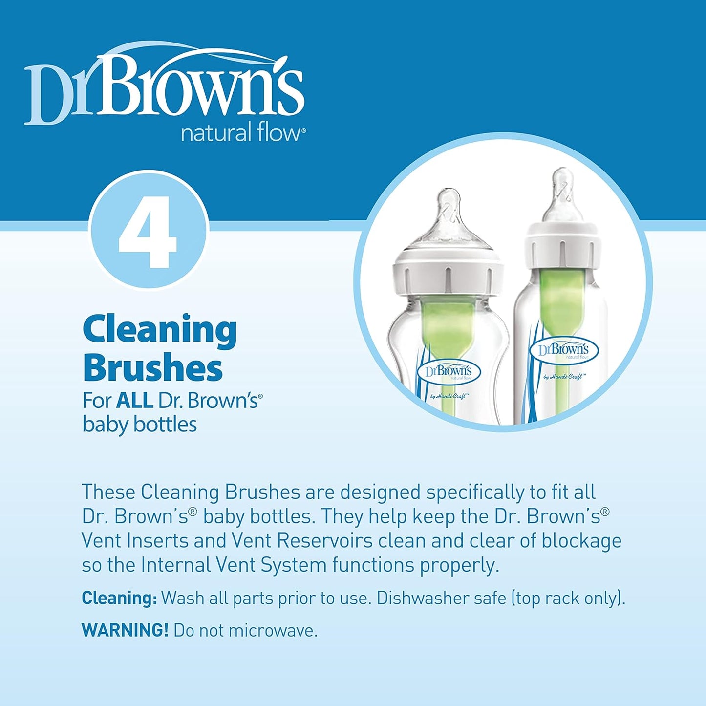 Dr. Brown's Natural Flow Cleaning Brush, 4-Pack