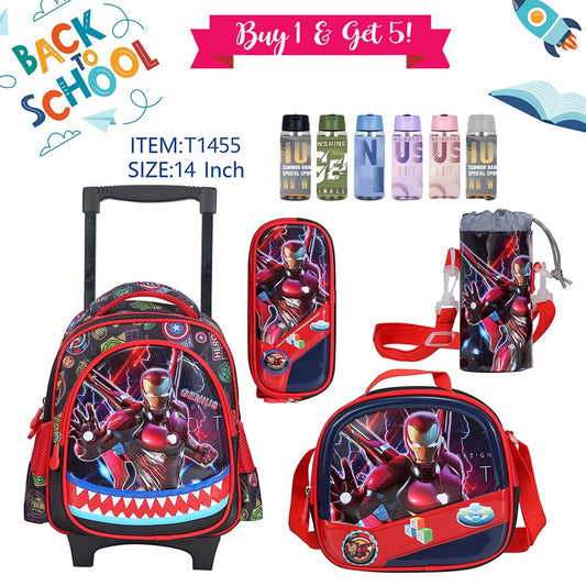 Trolley Character Backpack 36cm 5pcs Set