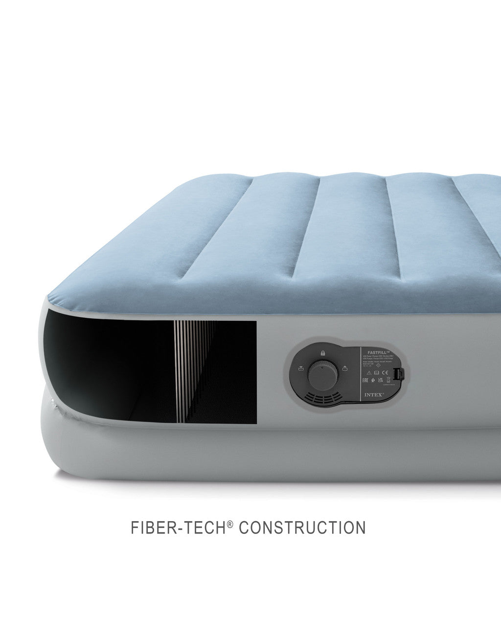 Intex Dura Beam Plus Series Mid Rise Comfort Air Mattress With Fast Fill Usb Pump