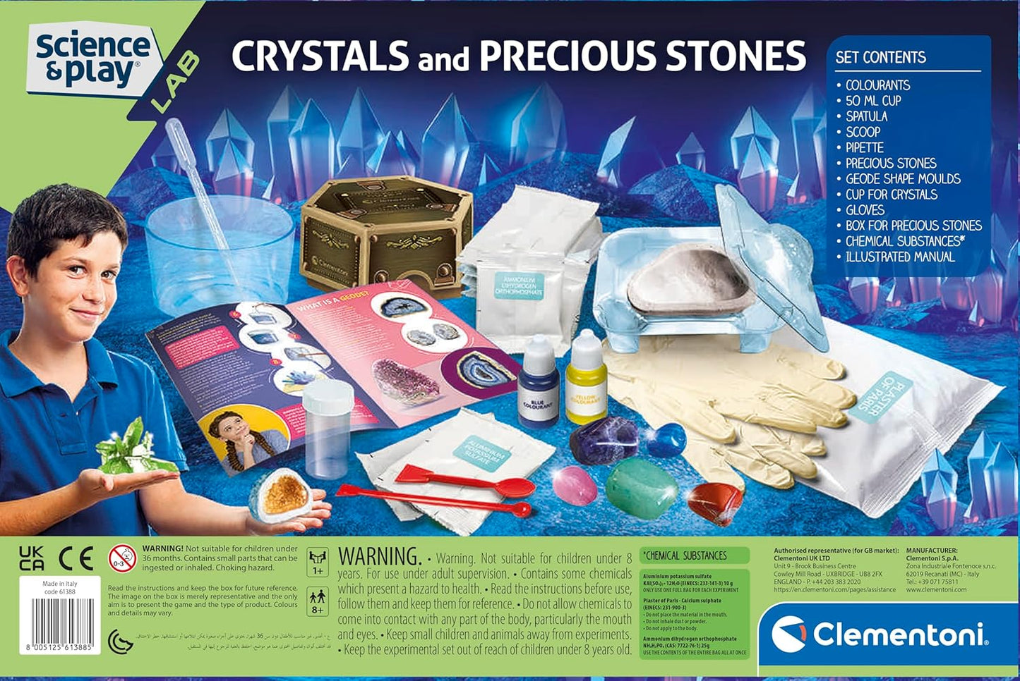 Clementoni - Science & Play Lab - Giant Crystals and Precious Stones