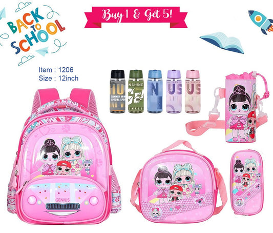 Character Backpack 30cm 5pcs Set