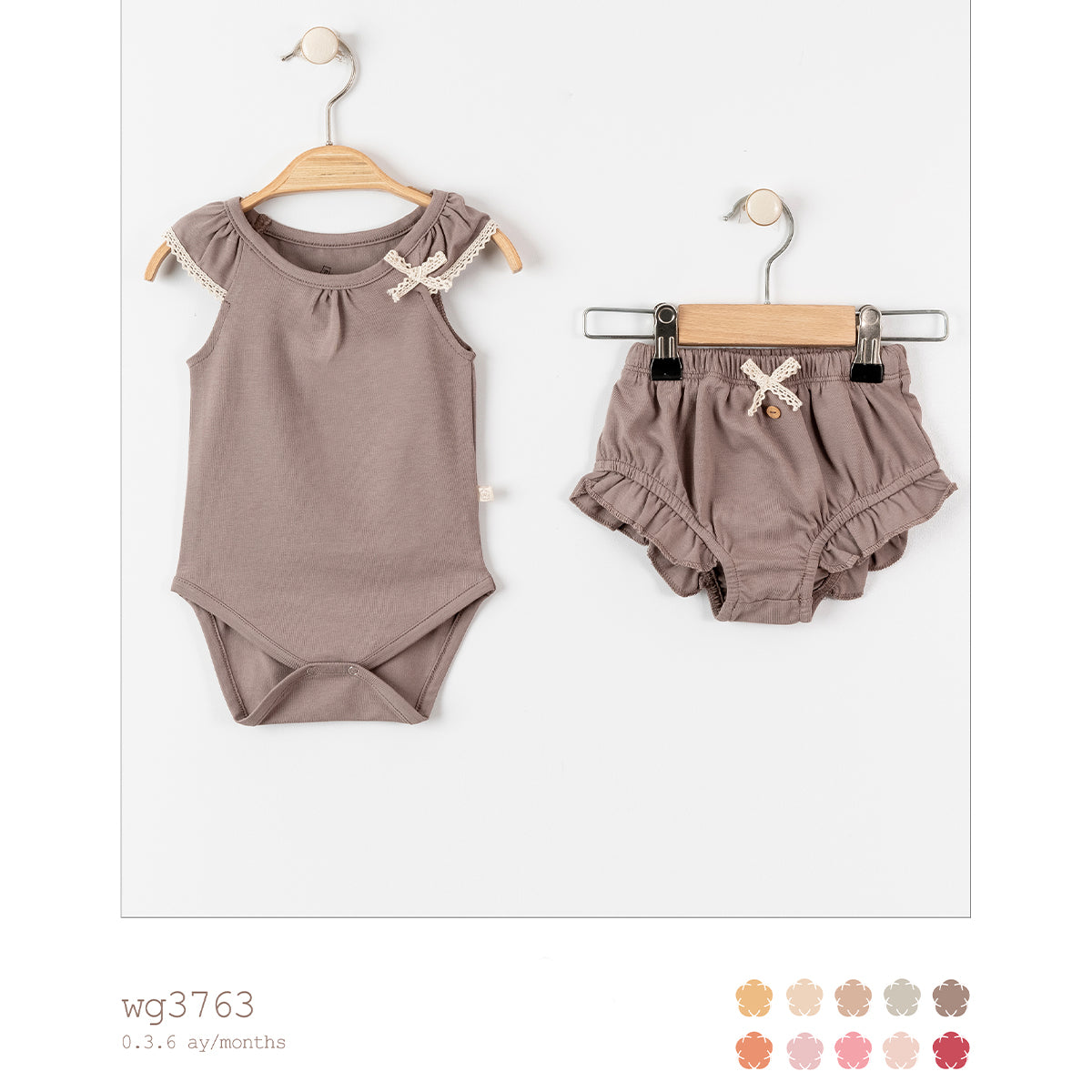 WOGİ Girl 3-6 Months Basic 2 Piece Body Set