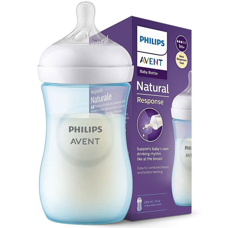 Avent Bottle Natural PP Response Blue 1m+ 260Ml