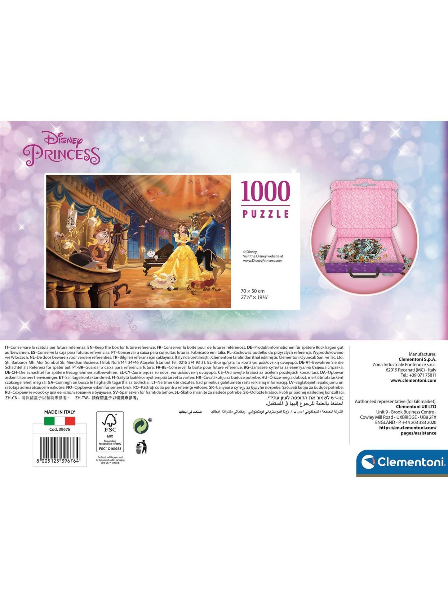 Clementoni Puzzle Briefcase Princess 1000 pcs