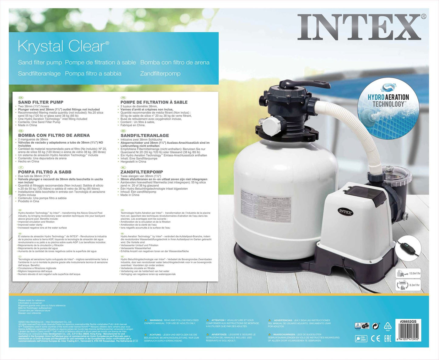 Intex Krystal Clear sand filter pump SX3200 12,000 L/h