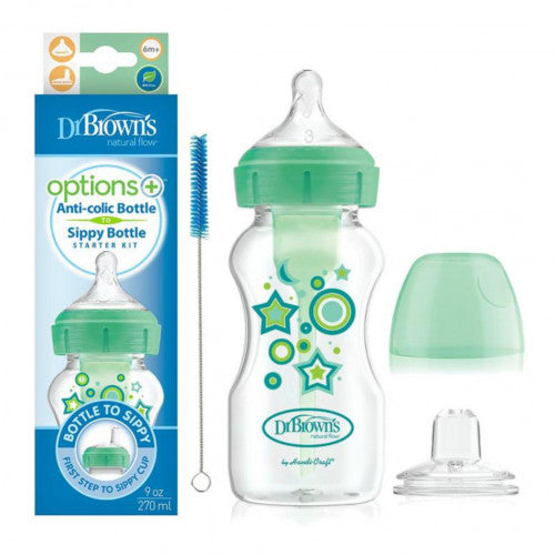 Dr. Brown's Options+ Wide Mouth 2-in-1 Transition Bottle 270ml