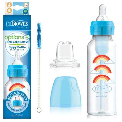 Dr. Brown's Bottle-to-Cup Set 250ml. Narrow-Neck, Transition Bottle