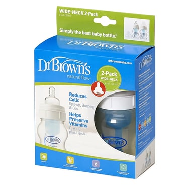 Dr. Brown's Wide-Neck Bottle, 4 Ounce, 2-Pack