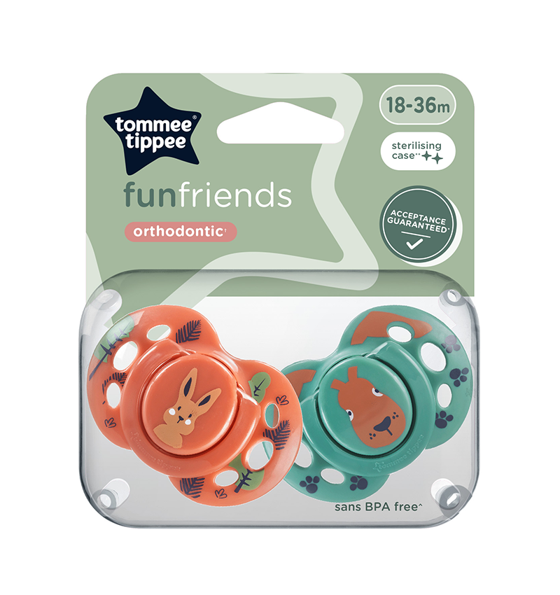 Tommee Tippee Fun Friends Soothers – 18-36M – 2Pcs