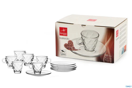 BORMIOLI ROCCO Espresso Cups and Saucer - Dozen