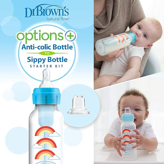 Dr. Brown's Bottle-to-Cup Set 250ml. Narrow-Neck, Transition Bottle