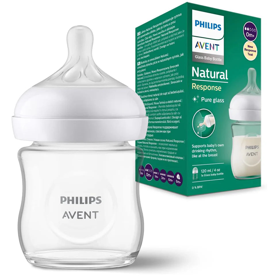 Avent Natural Glass Feeding Bottle 0m+ 120ml