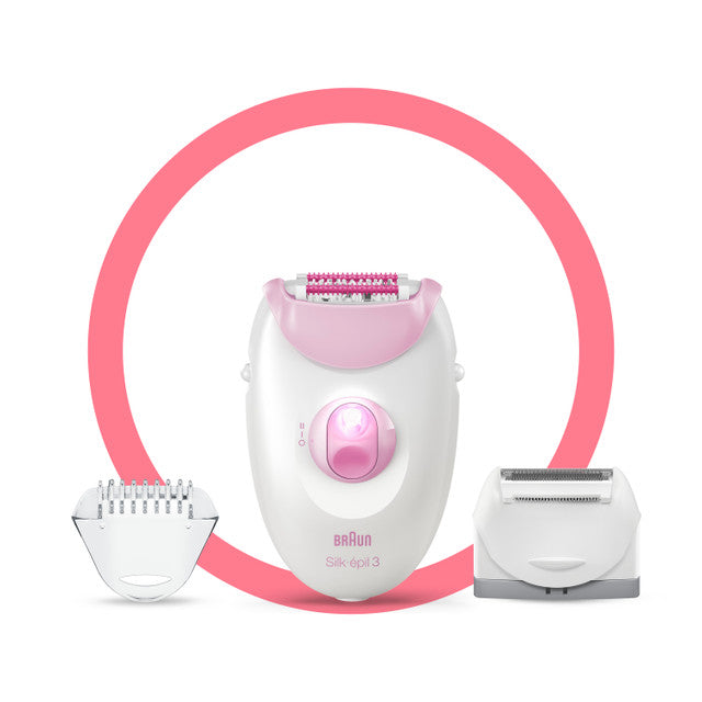 Braun Epilator, Silk·épil 3, Pink with 2 Extras