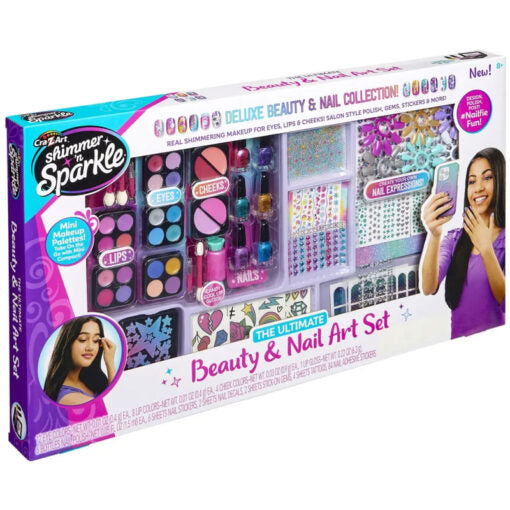 (CRAZART) SHIMMER N SPARKLE ULTIMATE BEAUTY & NAIL ART SET