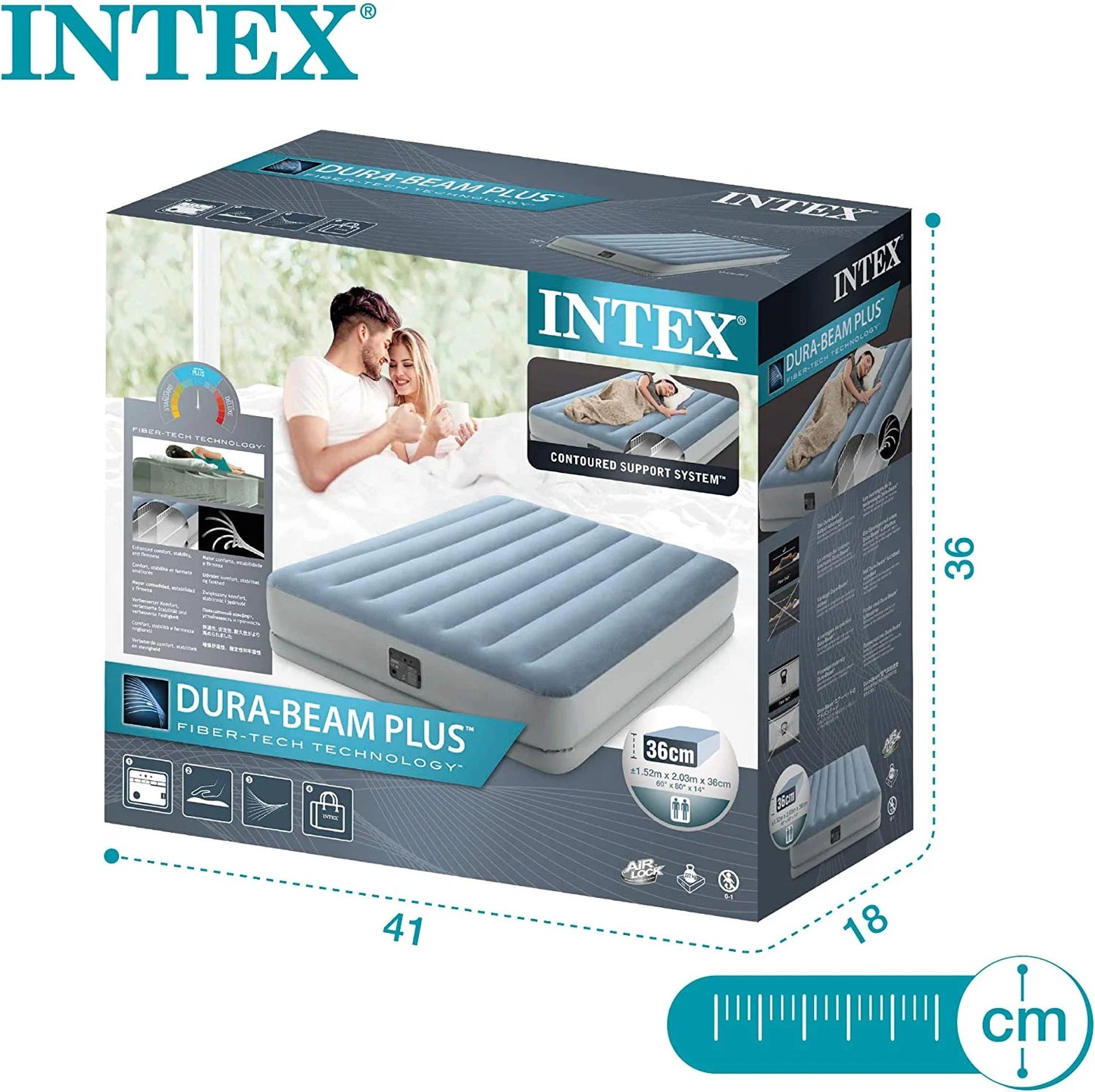 Intex Dura Beam Plus Series Mid Rise Comfort Air Mattress