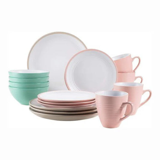 MASER Pastel Colors, Dinner Set 16-Piece for 4