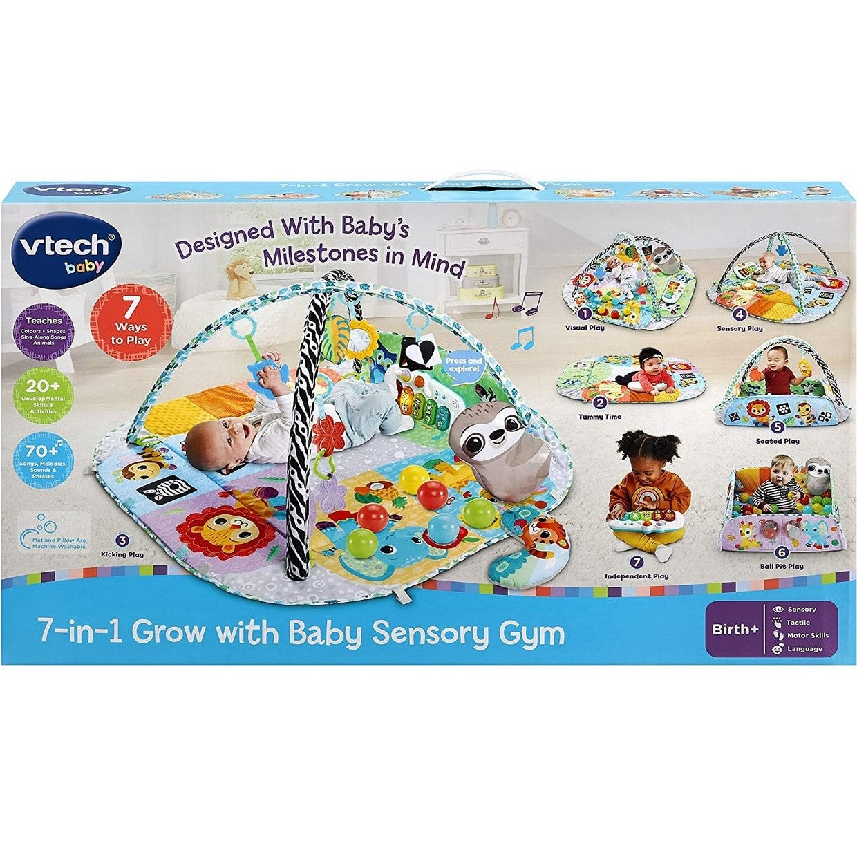 Vtech 7 In 1 Grow With Baby Sensory Gym at-home