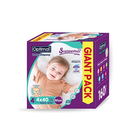 Optimal Giant pack baby diapers Maxi plus 4+ (9-20Kg)