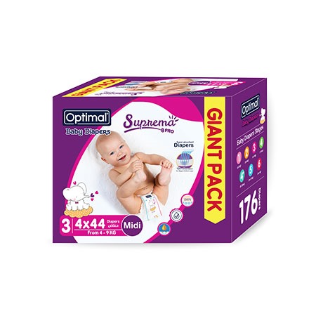 optimal Giant pack baby diapers Medi 3 (4-9 Kg)
