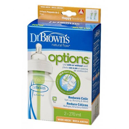 Dr. Brown's Set Of Options PP Wide-Neck Bottle, 2-Packs 270 ml