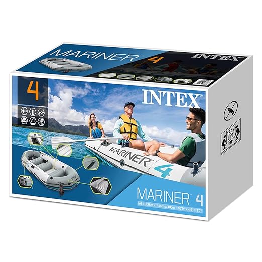 Intex Inflatable Mariner 4 Boat Set, Multi Color 328*145*48cm