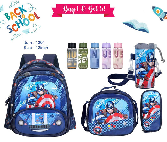 Character Backpack 30cm 5pcs Set