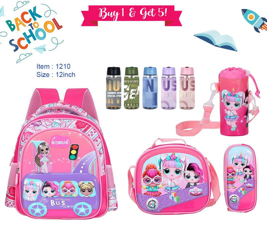 Character Backpack 30cm 5pcs Set