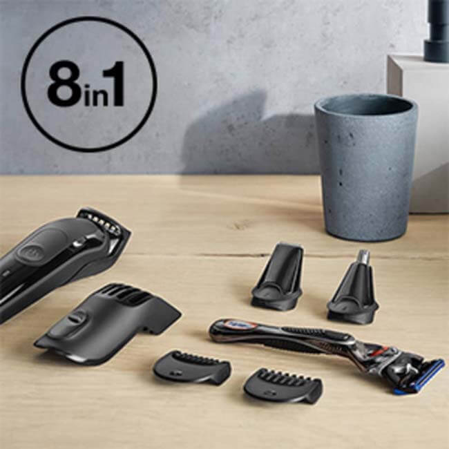 Braun All-in-One trimmer 5 for Face, Hair, and Body, 8-in-1 styling kit