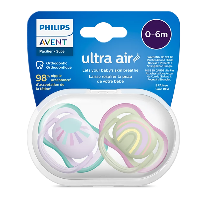 Avent Ultra Air 2x Light, Breathable Baby Soothers 0-6M