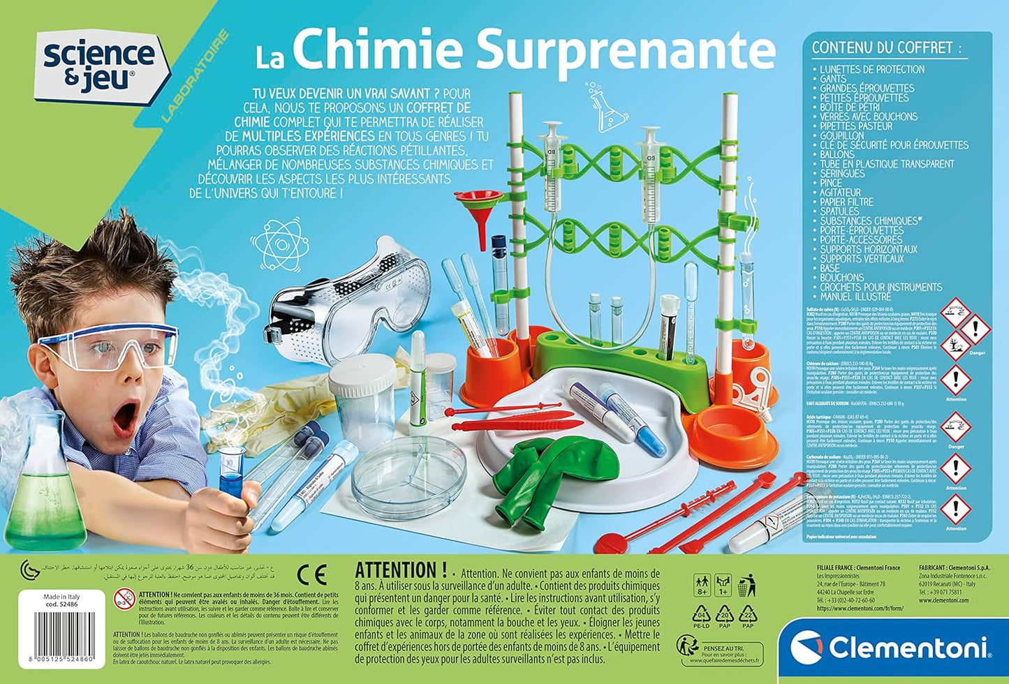 Clementoni - Science et jeu laboratoire, La chimie surprenante