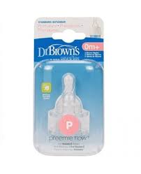 Dr. Brown's Preemie Flow Narrow Silicone Nipple - 2 Pcs 0m+