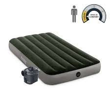 Intex Inflatable Dura-Beam Prestige Downy Airbed With Battery Pump
