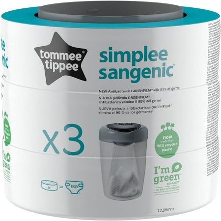 Tommee Tippee Simplee Sangenic Cassette Refills 3 Pcs