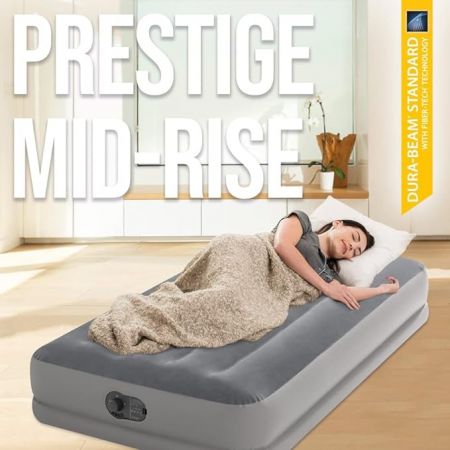 Intex Twin Dura-Beam Prestige Airbed with USB150 Inflated Size: 99 cm x 1.91 m x 30 cm