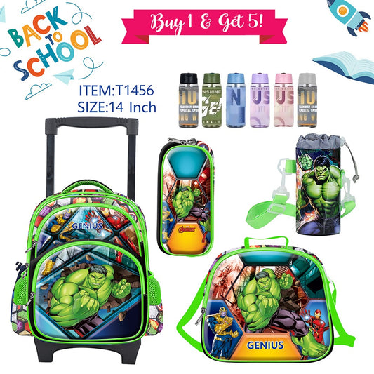 Trolley Character Backpack 36cm 5pcs Set