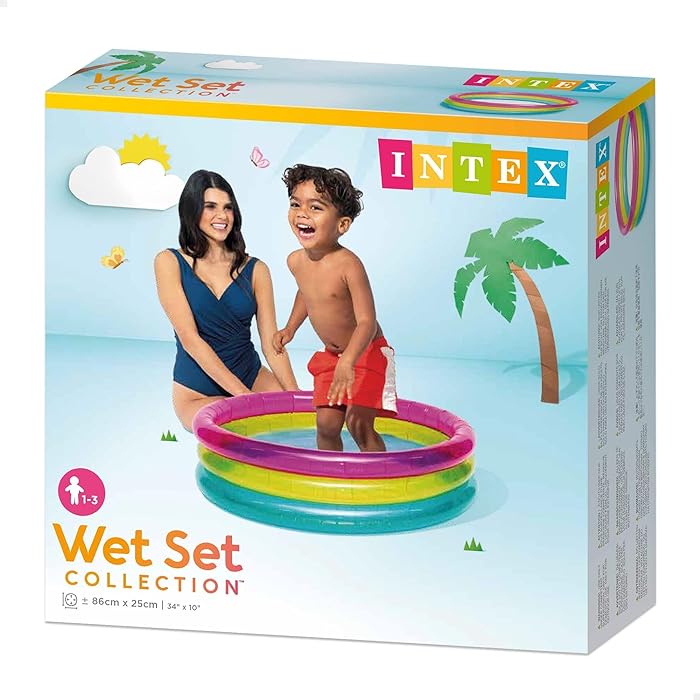 Intex Rainbow Inflatable Baby Pool 86 x 25 cm