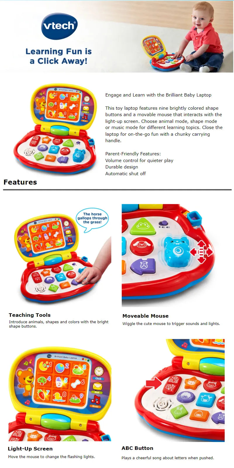 Vtech Baby Laptop Toy, Multicolor