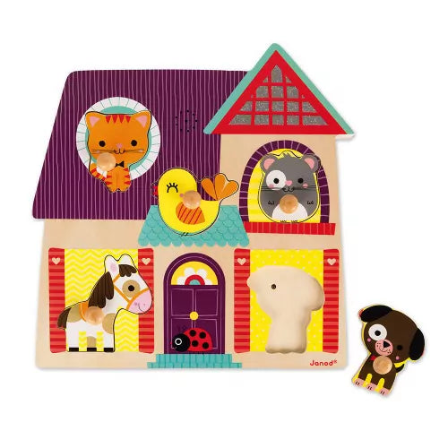 Janod Musical Puzzle My Little Friends 5 pieces (wood)