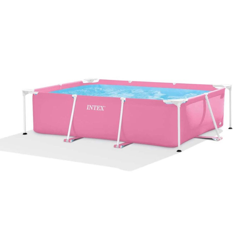 Intex Metal Rectangular Frame surface mount pool, pink L220 x W150 x H ...