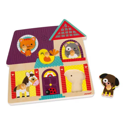 Janod Musical Puzzle My Little Friends 5 pieces (wood)